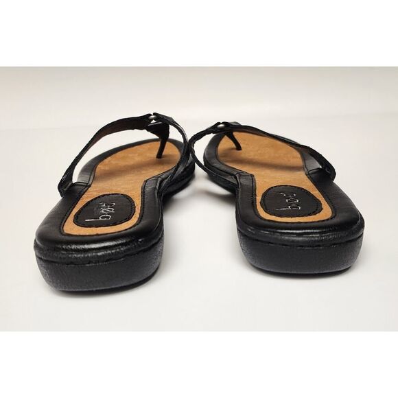 B.Ø.C Born Women Black Faux Leather Flip Flop Strap Thong Sandal Shoes Size 9M - Picture 7 of 9